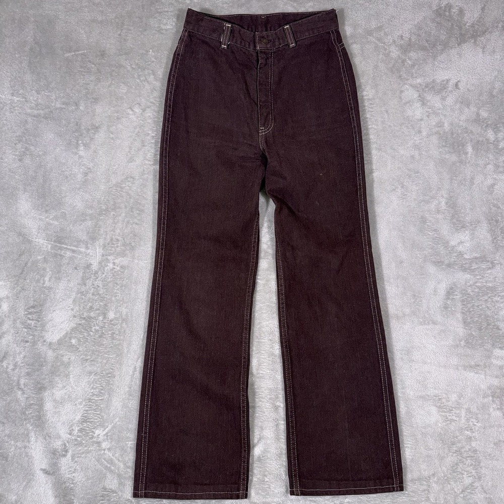 Vintage Levi's  70s Plowboy High Rise Straight Flare Plum Jeans Women's 26x27